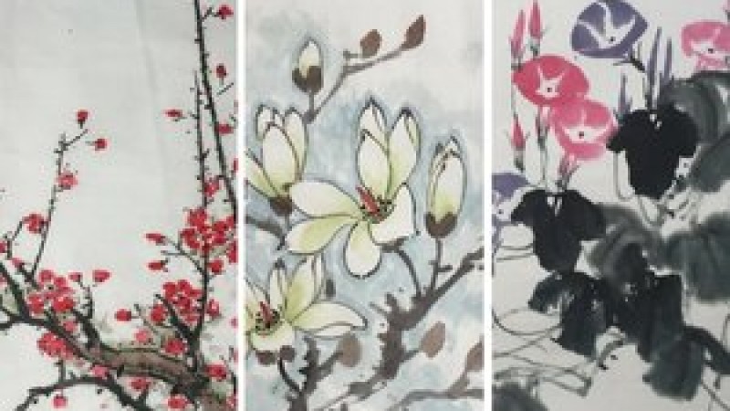 Chinese Brush Painting for Adults: Morning Glories at the Pao Arts Center